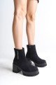 LISSE Fermuarlı Ortopedik Taban Kalın Topuklu Süet Kadın Bot SST - Siyah LISSE Fermuarlı Ortopedik Taban Kalın Topuklu Süet Kadın Bot SST - Siyah