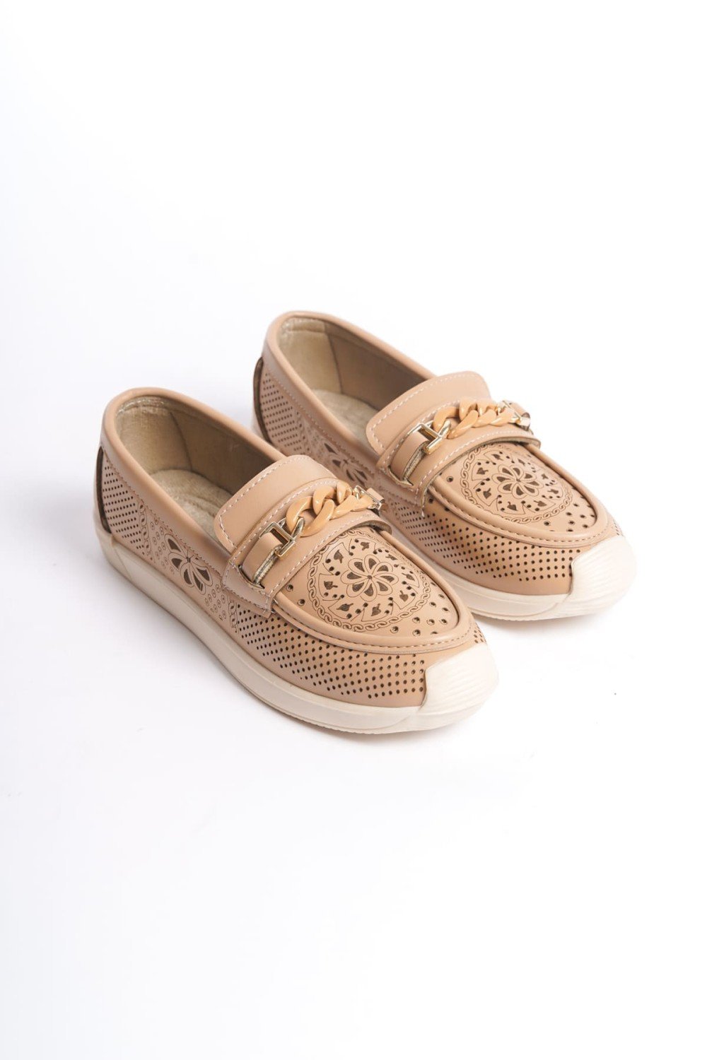 LIZY Bağcıksız Ortopedik Rahat Taban Çiçek Desenli Kadın Babet Ayakkabı CKT - Ten LIZY Bağcıksız Ortopedik Rahat Taban Çiçek Desenli Kadın Babet Ayakkabı CKT - Ten