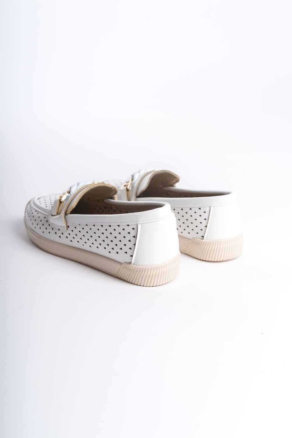 LIZY Bağcıksız Ortopedik Rahat Taban Kalp Desenli Kadın Babet Ayakkabı CKT - Beyaz LIZY Bağcıksız Ortopedik Rahat Taban Kalp Desenli Kadın Babet Ayakkabı CKT - Beyaz