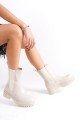 LORA Bağcıksız Lastikli Ortopedik Taban Kadın Bot CKT - Krem LORA Bağcıksız Lastikli Ortopedik Taban Kadın Bot CKT - Krem