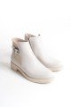 LUNA Fermuarlı Lastikli Ortopedik Taban Topuklu Kadın Bot CKT - Krem