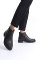 MARGARET Fermuarlı Ortopedik Taban Topuklu Kadın Bot - CST - Siyah