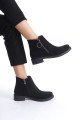 MARGARET Fermuarlı Ortopedik Taban Topuklu Süet Kadın Bot SST - Siyah