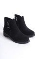 MARGARET Fermuarlı Ortopedik Taban Topuklu Süet Kadın Bot SST - Siyah