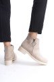MARGARET Fermuarlı Ortopedik Taban Topuklu Süet Kadın Bot  STT - Ten