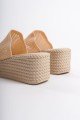 MARLA Dolgu Topuklu Ortopedik Taban Hasır Görünümlü Triko Kadın Terlik TKT - Ten MARLA Dolgu Topuklu Ortopedik Taban Hasır Görünümlü Triko Kadın Terlik TKT - Ten