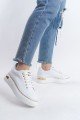 MINA Bağcıklı Ortopedik Taban Kadın Sneaker Spor Ayakkabı  CBT - Beyaz/Altın