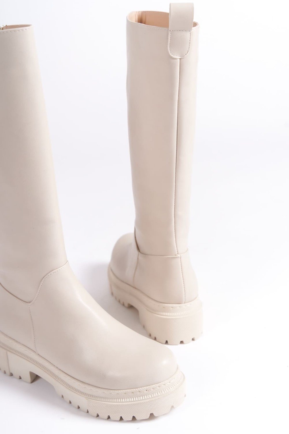 MIRA Bağcıksız Fermuarlı Ortopedik Taban Kadın Çizme CKT - Krem MIRA Bağcıksız Fermuarlı Ortopedik Taban Kadın Çizme CKT - Krem