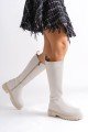 MIRA Bağcıksız Fermuarlı Ortopedik Taban Kadın Çizme CKT - Krem MIRA Bağcıksız Fermuarlı Ortopedik Taban Kadın Çizme CKT - Krem