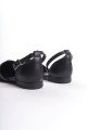 MONICA Tokalı Ortopedik Rahat Taban Taş Detaylı Kadın Babet Ayakkabı  CST - Siyah