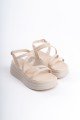 NATALIE İnce Tokalı Şerit Detaylı Ortopedik Taban Kadın Sandalet CKT - Krem NATALIE İnce Tokalı Şerit Detaylı Ortopedik Taban Kadın Sandalet CKT - Krem