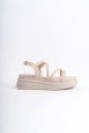 NATALIE İnce Tokalı Şerit Detaylı Ortopedik Taban Kadın Sandalet CKT - Krem NATALIE İnce Tokalı Şerit Detaylı Ortopedik Taban Kadın Sandalet CKT - Krem