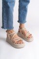 NATALIE İnce Tokalı Şerit Detaylı Ortopedik Taban Kadın Sandalet CKT - Krem NATALIE İnce Tokalı Şerit Detaylı Ortopedik Taban Kadın Sandalet CKT - Krem