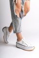 PARIS Bağcıklı Ortopedik Taban Kadın Sneaker Spor Ayakkabı TBT - Beyaz PARIS Bağcıklı Ortopedik Taban Kadın Sneaker Spor Ayakkabı TBT - Beyaz