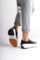 PARIS Bağcıklı Ortopedik Taban Kadın Sneaker Spor Ayakkabı TBT - Siyah PARIS Bağcıklı Ortopedik Taban Kadın Sneaker Spor Ayakkabı TBT - Siyah