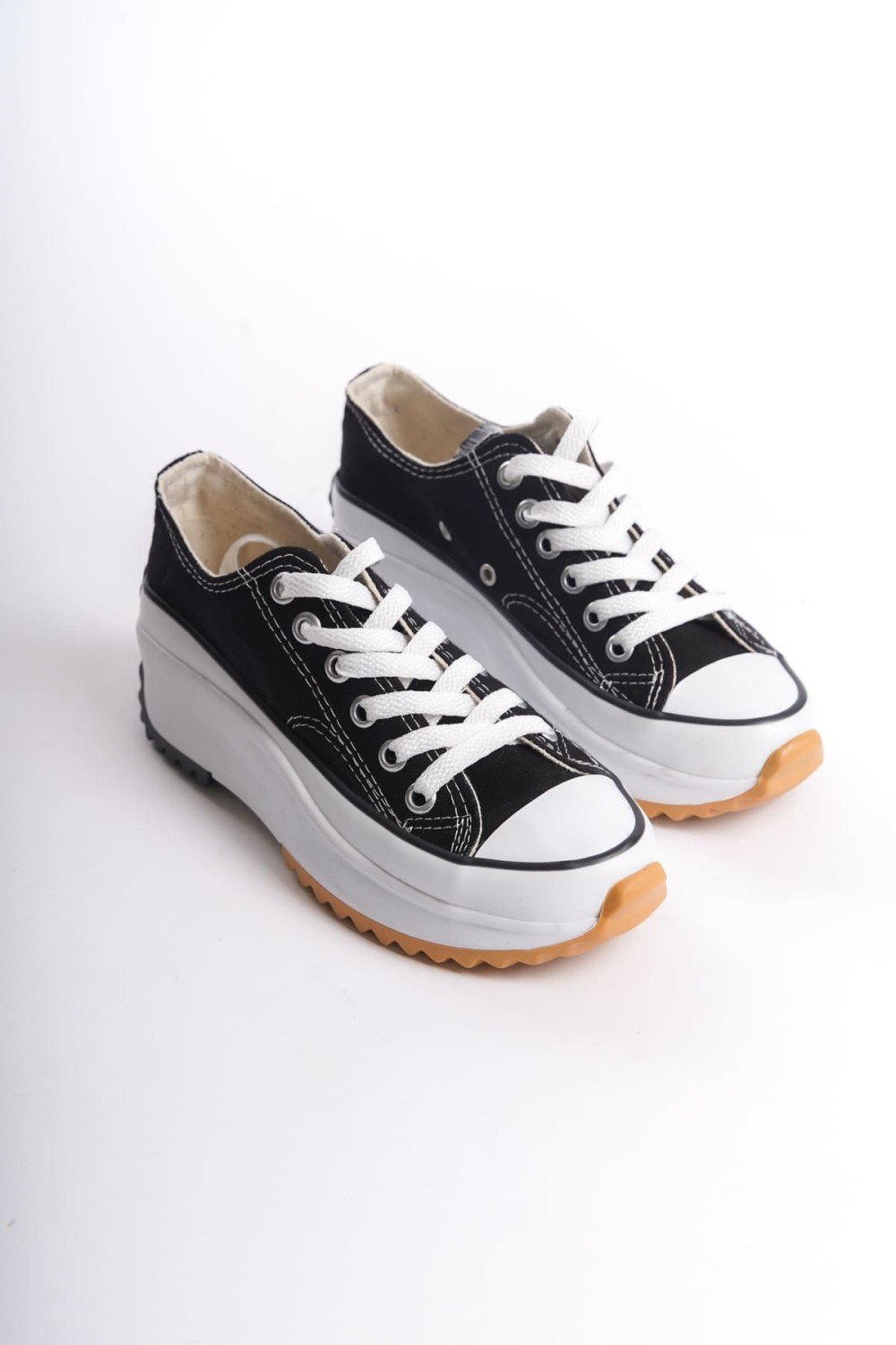 PARIS Bağcıklı Ortopedik Taban Kadın Sneaker Spor Ayakkabı TBT - Siyah PARIS Bağcıklı Ortopedik Taban Kadın Sneaker Spor Ayakkabı TBT - Siyah