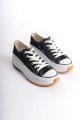 PARIS Bağcıklı Ortopedik Taban Kadın Sneaker Spor Ayakkabı TBT - Siyah PARIS Bağcıklı Ortopedik Taban Kadın Sneaker Spor Ayakkabı TBT - Siyah