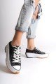 PARIS Bağcıklı Ortopedik Taban Kadın Sneaker Spor Ayakkabı TBT - Siyah PARIS Bağcıklı Ortopedik Taban Kadın Sneaker Spor Ayakkabı TBT - Siyah