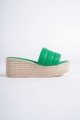 REINA Dolgu Topuklu Ortopedik Taban Hasır Görünümlü Kadın Terlik CKT - Yeşil REINA Dolgu Topuklu Ortopedik Taban Hasır Görünümlü Kadın Terlik CKT - Yeşil