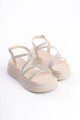 RILEY İnce Tokalı Taşlı Şeritli Ortopedik Taban Kadın Sandalet CKT - Krem RILEY İnce Tokalı Taşlı Şeritli Ortopedik Taban Kadın Sandalet CKT - Krem