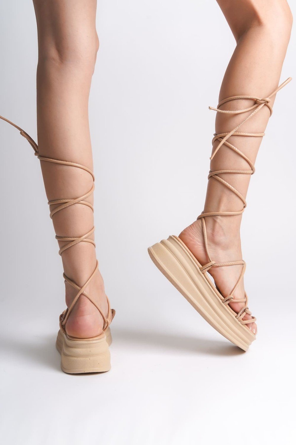 SAMANTHA Bilekten Bağlamalı Ortopedik Taban Kadın Terlik CTT - Ten SAMANTHA Bilekten Bağlamalı Ortopedik Taban Kadın Terlik CTT - Ten