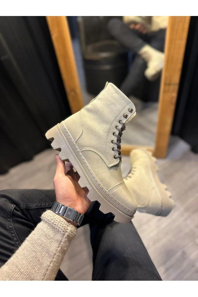 KN-B-023 Knack Yüksek Taban Ayakkabı Vizon Süet