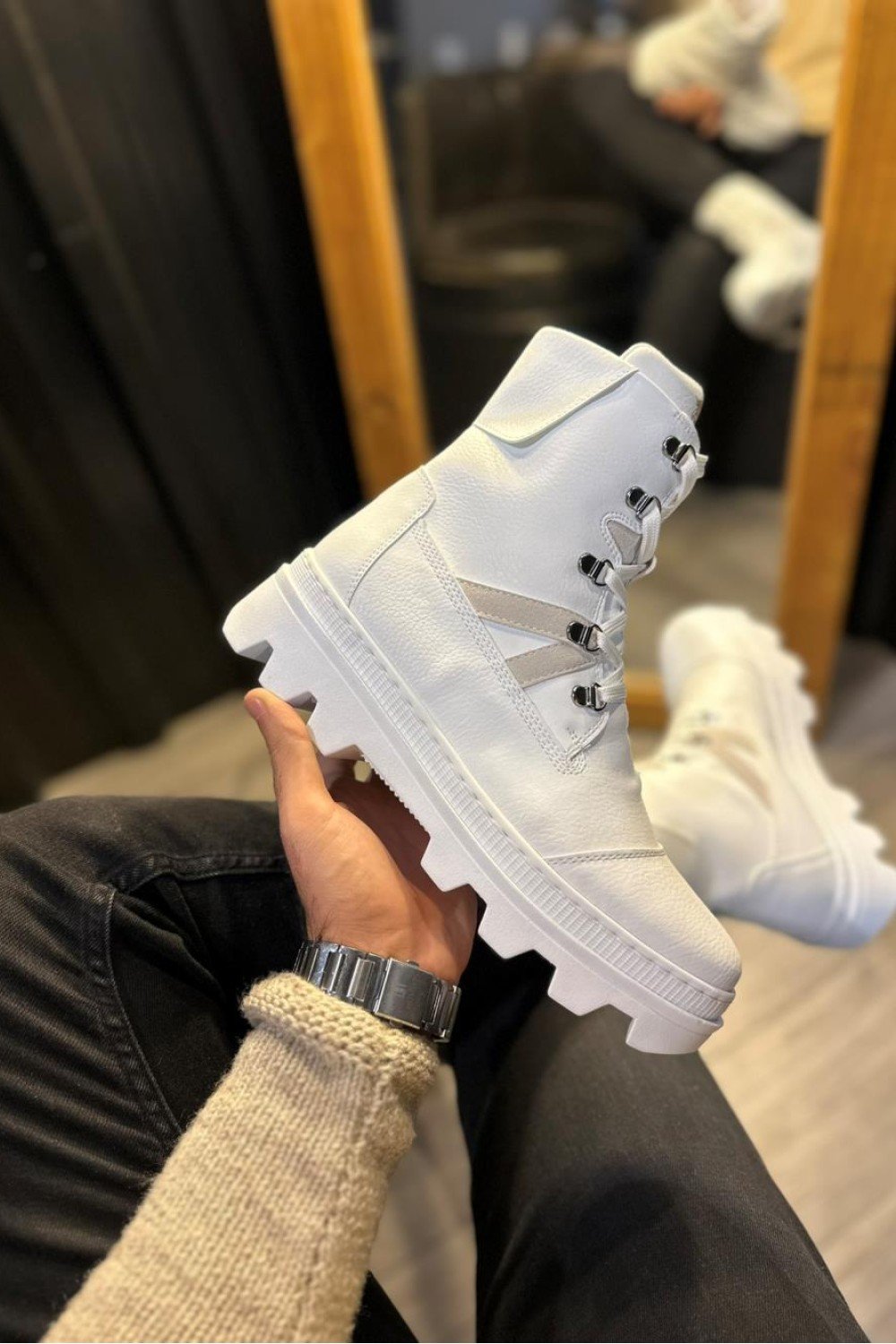 KN-B14 Knack Erkek Spor Bot Beyaz