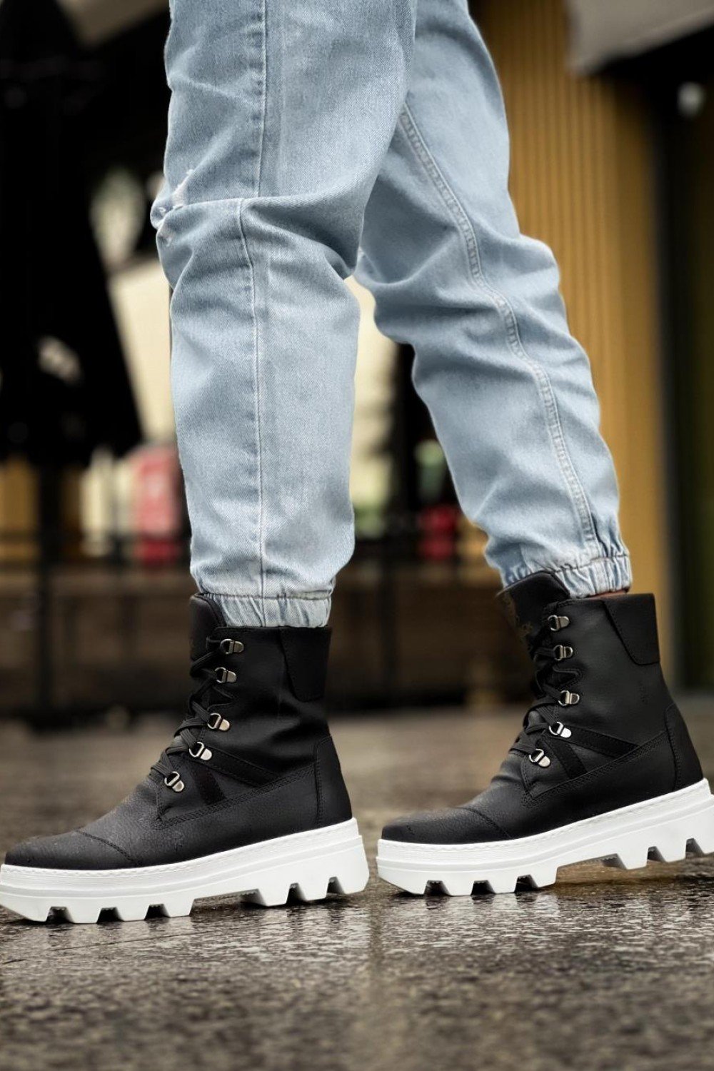 KN-B14 Knack Erkek Spor Bot Siyah (Beyaz Taban)