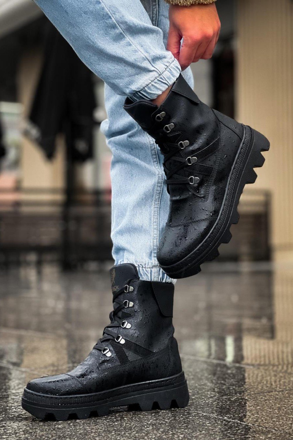 KN-B14 Knack Erkek Spor Bot Siyah (Siyah Taban)