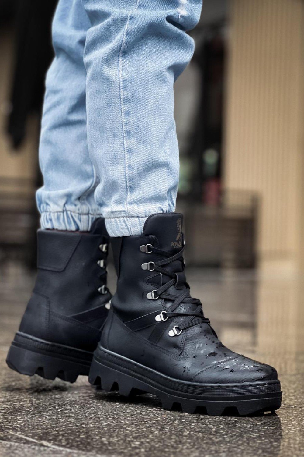 KN-B14 Knack Erkek Spor Bot Siyah (Siyah Taban)