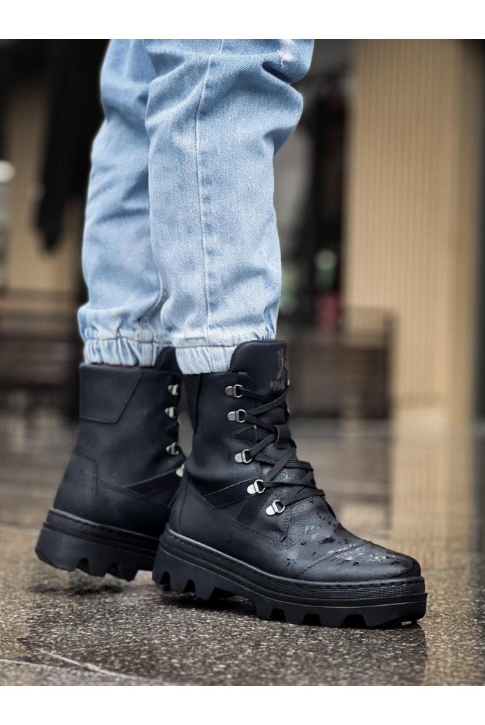 KN-B14 Knack Erkek Spor Bot Siyah (Siyah Taban)