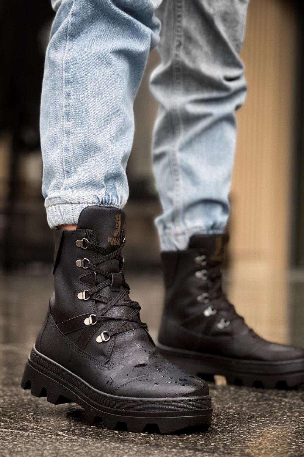 KN-B14 Knack Erkek Spor Bot Siyah (Siyah Taban)