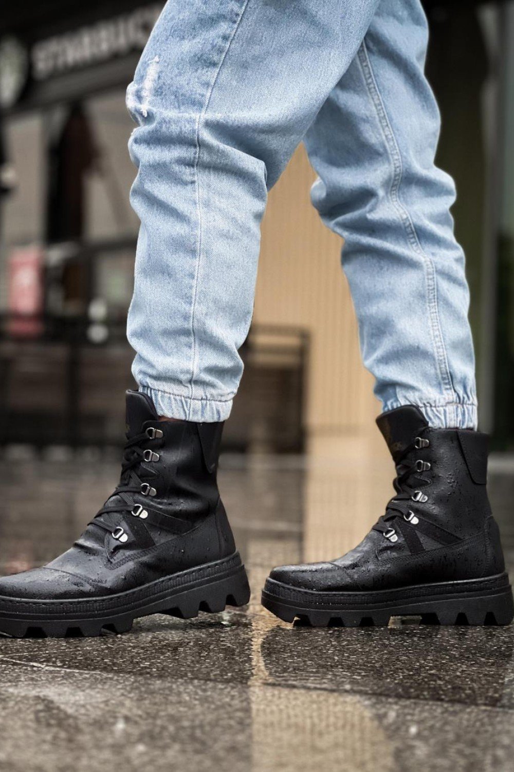 KN-B14 Knack Erkek Spor Bot Siyah (Siyah Taban)