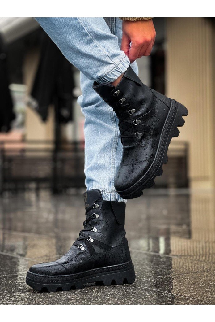 KN-B14 Knack Erkek Spor Bot Siyah (Siyah Taban)