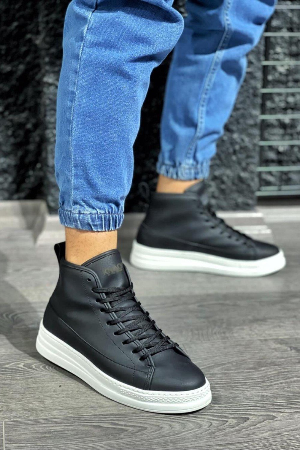 KN-C-030 Knack Yüksek Taban Ayakkabı Siyah (Beyaz Taban) KN-C-030 Knack Yüksek Taban Ayakkabı Siyah (Beyaz Taban)