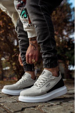 KN040 Knack Yüksek Taban Günlük Süet Ayakkabı Taş