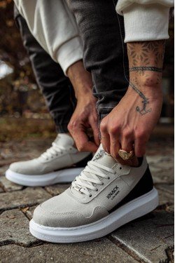 KN040 Knack Yüksek Taban Günlük Süet Ayakkabı Taş KN040 Knack Yüksek Taban Günlük Süet Ayakkabı Taş