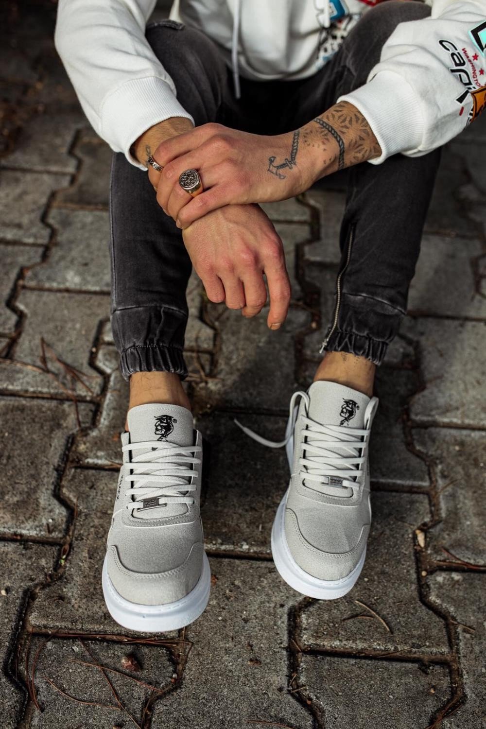 KN040 Knack Yüksek Taban Günlük Süet Ayakkabı Taş KN040 Knack Yüksek Taban Günlük Süet Ayakkabı Taş