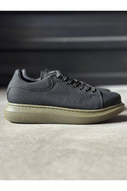 KN041 Knack Yüksek Taban Günlük Ayakkabı Tırtıklı Siyah