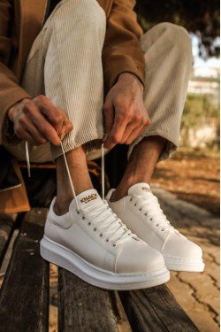 KN044 Knack Yüksek Taban Günlük Ayakkabı Beyaz KN044 Knack Yüksek Taban Günlük Ayakkabı Beyaz