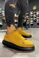 KN045 Knack Yüksek Taban Günlük Ayakkabı Sarı (Siyah Taban)