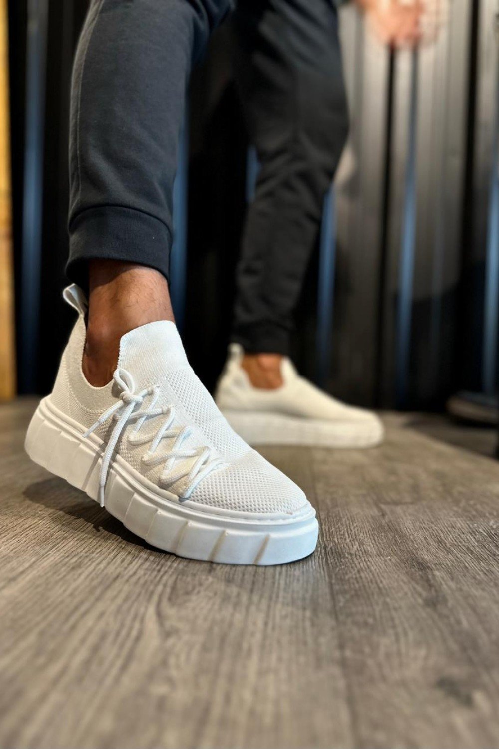 KN1025 Knack Yüksek Taban Günlük Ayakkabı Beyaz