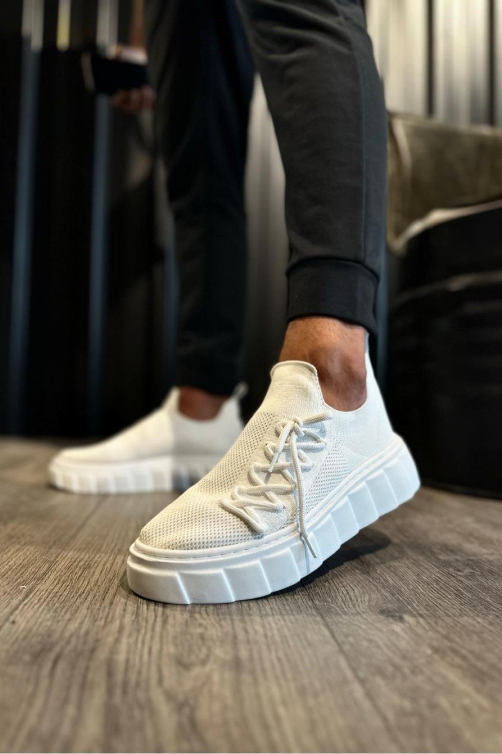 KN1025 Knack Yüksek Taban Günlük Ayakkabı Beyaz