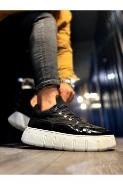 KN600 Knack Yüksek Taban Günlük Ayakkabı Siyah (Beyaz Taban) KN600 Knack Yüksek Taban Günlük Ayakkabı Siyah (Beyaz Taban)