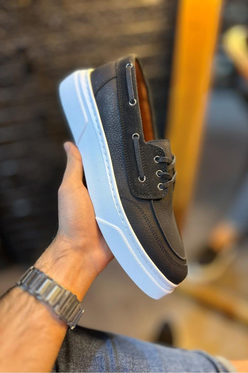 KN700 Knack Yüksek Taban Günlük Ayakkabı Siyah (Beyaz Taban) KN700 Knack Yüksek Taban Günlük Ayakkabı Siyah (Beyaz Taban)