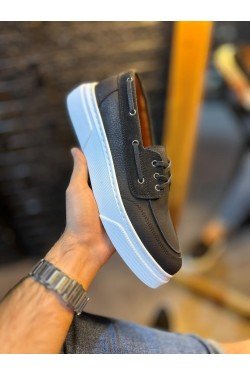 KN700 Knack Yüksek Taban Günlük Ayakkabı Siyah (Beyaz Taban) KN700 Knack Yüksek Taban Günlük Ayakkabı Siyah (Beyaz Taban)