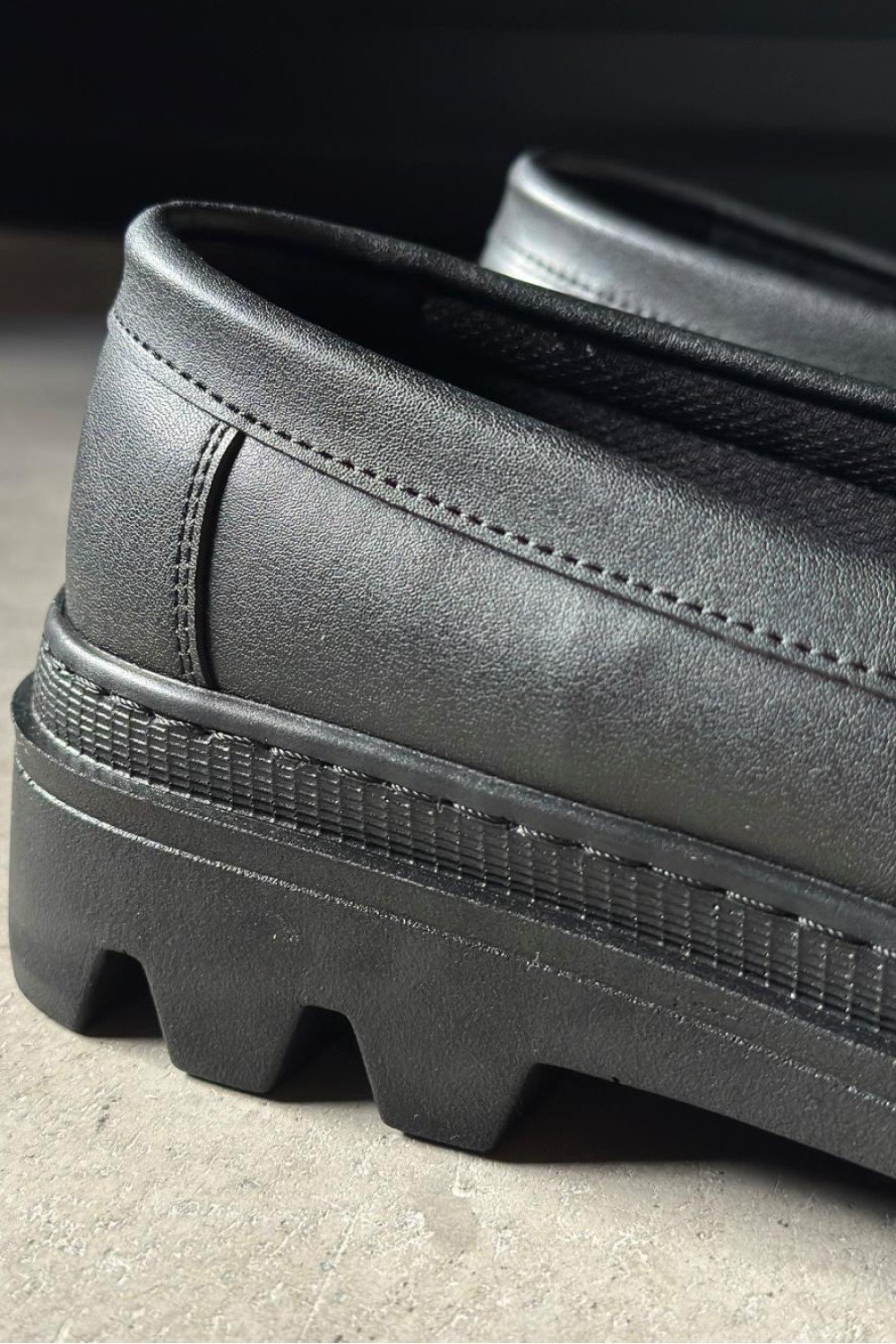 KN779 Knack Yüksek Taban Klasik Ayakkabı Siyah (Siyah Taban)