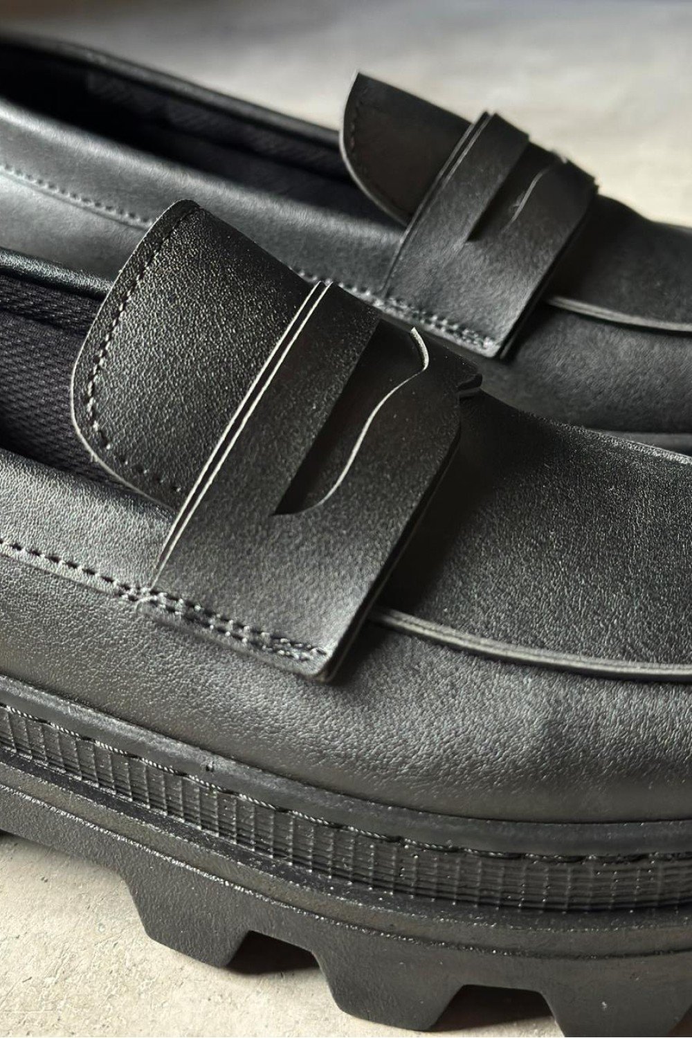 KN779 Knack Yüksek Taban Klasik Ayakkabı Siyah (Siyah Taban)