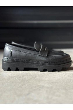 KN779 Knack Yüksek Taban Klasik Ayakkabı Siyah (Siyah Taban)