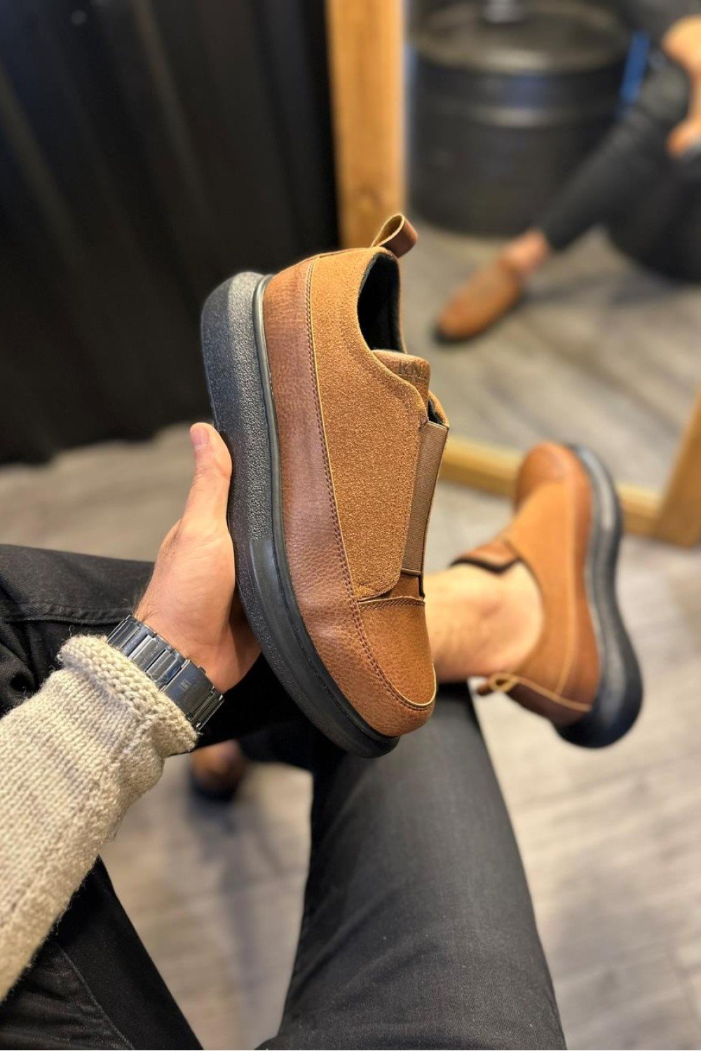 KN911 Knack Sneakers Ayakkabı Taba (Siyah Taban)